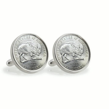 2005 Bison Nickel Sterling Silver Coin Cuff Links