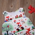 thumbnail image 3 of Bagilaanoe 3pcs Newborn Baby Girl Casual Christmas Outfits Animal Print Sleeveless Dress Tops + Shorts + Headband 6M 12M 18M 24M Infant Short Pants Set, 3 of 5