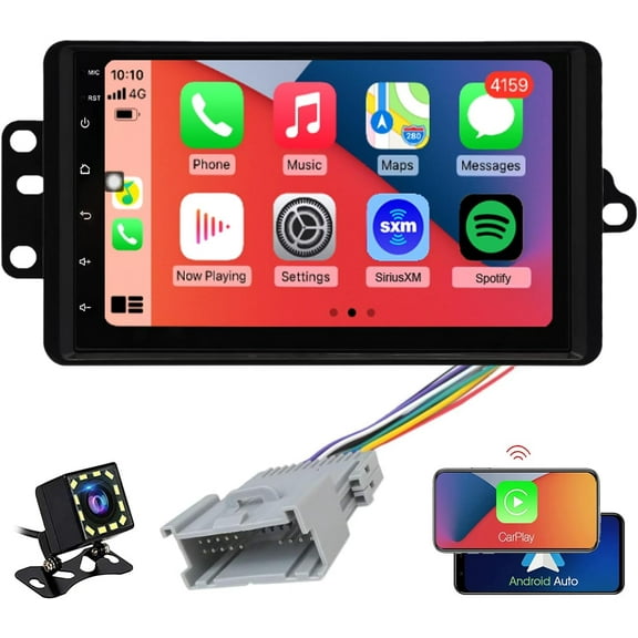 Zcargel 7" Android 14 Car Stereo Radio with Touch Screen, Double Din Bluetooth Car Radio, CarPlay Android Auto, GPS Navigation FM RDS WiFi SWC USB Player, 2 32GB for Chevrolet Trailblazer 2002-2009