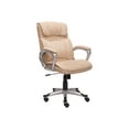 thumbnail image 2 of Serta Executive Office Chair Ergonomic Computer Upholstered Layered Body Pillows, Contoured Lumbar Zone, Black Base, Fabric, Beige/Silver, 2 of 7