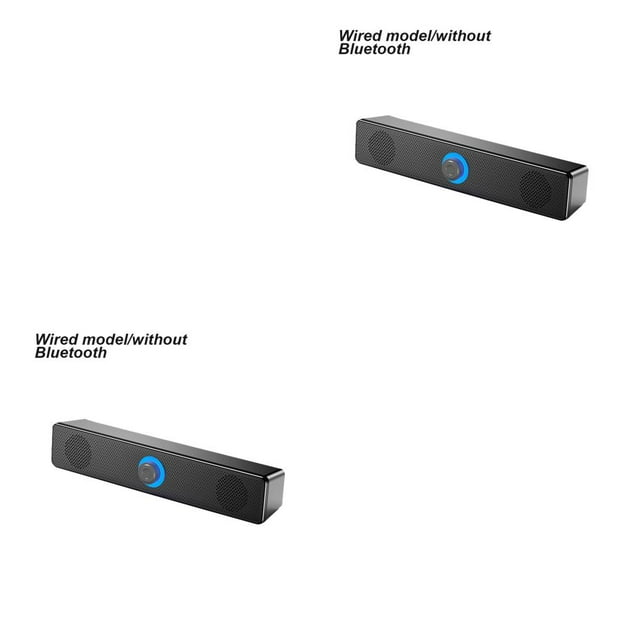 crativent Speaker Bluetooth-compatible Dual Horn Bar Subwoofer Loudspeaker Table Audio Soundbar High Volume for Laptop Notebook PC 350T 2Set