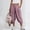 Pink women linen capri pants a1, variant on Cagogo Women Cotton Linen Harem Pants Elastic Waist Flowy Casual Capri Pants with Pockets Loose Regular Fit Cropped Travel Lounge Trousers Summer Beach Wear, Pink L