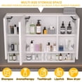thumbnail image 6 of Wohh Medicine Cabinet Mirror with Anti-Fog, 39" Aluminum Bathroom Storage Cabinet LED , 3-Door Mirrored Cabinet with Adjustable Brightness, Multi-Level Storage Compartments, 6 of 9