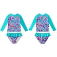 thumbnail image 3 of Swimsuit,Crewneck Suit Breathable 2pcs Crewneck Suit Breathable Sun Swimsuit Soft Pool With Ruffle Briefs Huiop Printed Tops With Pieces Swimsuit 2pcs Two Pieces Swimsuit And Mermaid 2-piece, 3 of 7