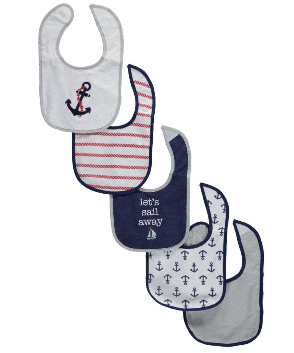 Luvable Friends Baby Cotton Terry Drooler Bibs with PEVA