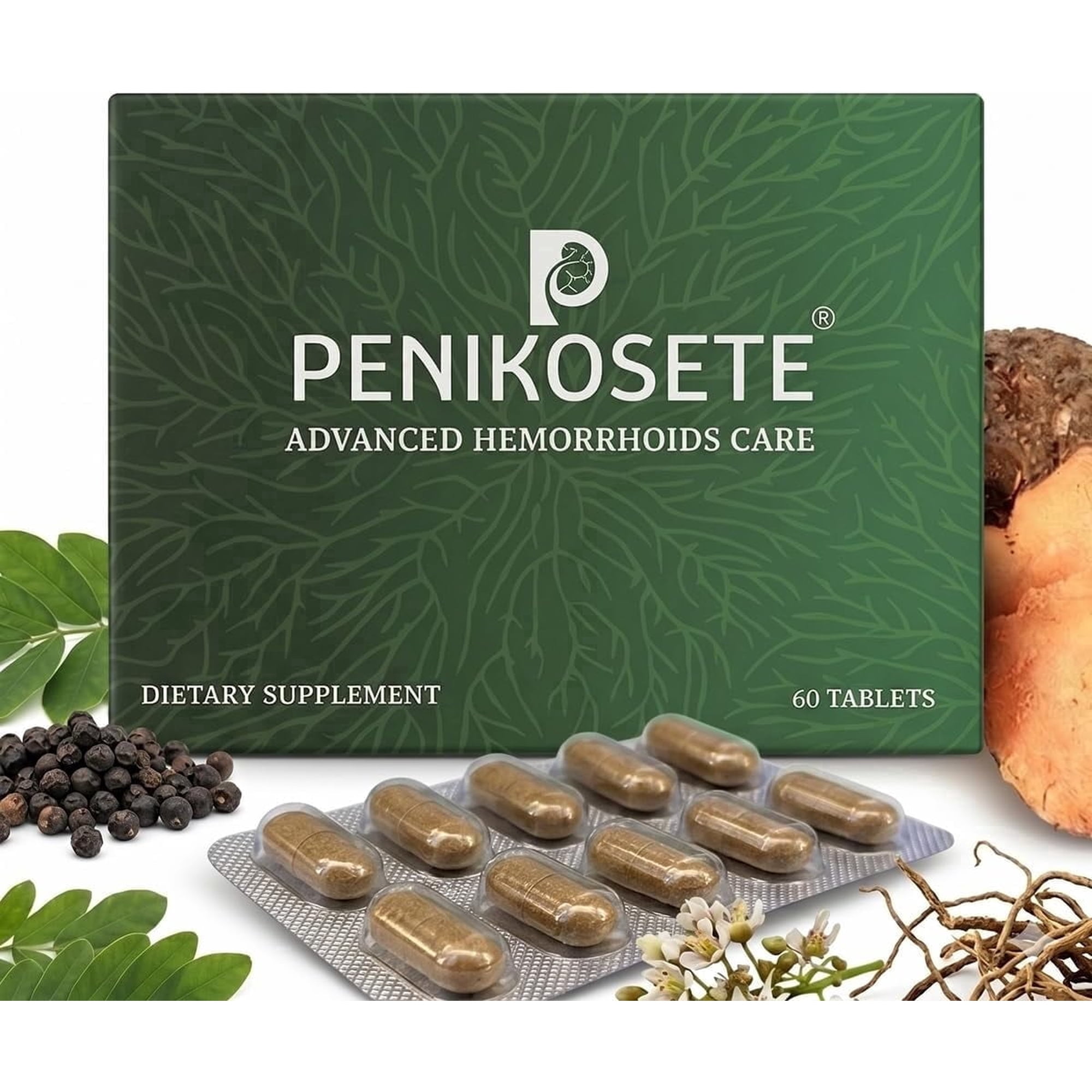 Penikosete Doctor Formulated Hemorrhoid Tablets, Reduces Hemorrhoid Size, 60 Count