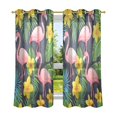 thumbnail image 6 of Yayeee Window Curtains Set of 2 for Living Room Light Filtering 63"x52", Flamingo Pattern, 6 of 7