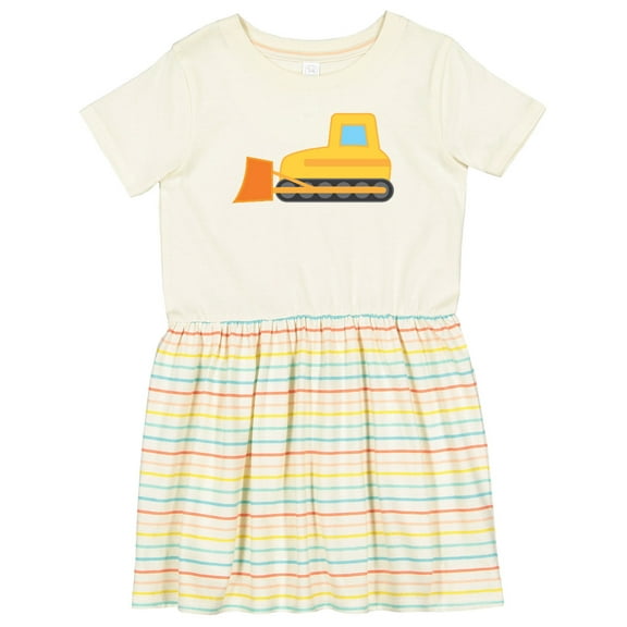 Inktastic Bulldozer Construction Truck Girls Toddler Dress