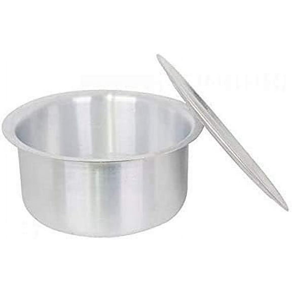 Radhna Traditional Indian Aluminium Patila With Perfect Size Aluminum Lid Tope Topia Bhaguna Round Patila Capacity 5 Litre Tope Pan & Pot With Lid