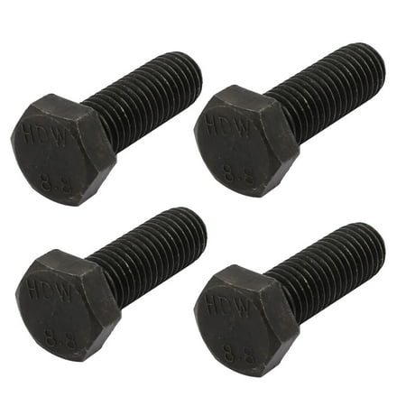 

8.8 Grade M12x35mm Full Threaded Left Hand Thread Hex Head Bolt Black 4pcs