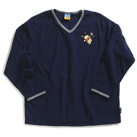 Pooh Falling Leaves Vneck Microfleece Top