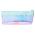 thumbnail image 1 of Trousse de Crayons Imperméable Mode Sac de Rangement Cosmétique Transparent à Paillettes Triangle Vert, 1 of 2
