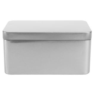Metal Slide Top Tin Container Set - Small, Medium, Large (6 Pack)