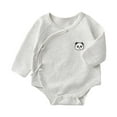 thumbnail image 1 of MIASHUI Justaucorps à Manches Longues pour Bébé Pyjama Doux Léger, Gris, 0-2 Mois, 1 of 3