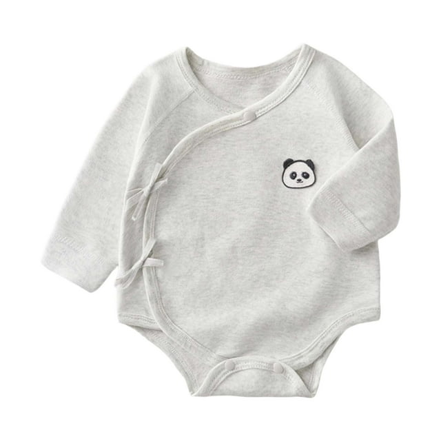 MIASHUI Justaucorps à Manches Longues pour Bébé Pyjama Doux Léger, Gris, 0-2 Mois