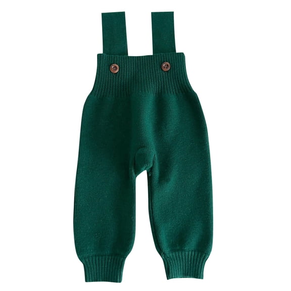 Girls Sweatpants,Knit Jumpsuit Baby Girl Suspender Sweater Romper Fall Winter Outfits,Girls Pants,Green,0-3 Months