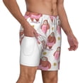 thumbnail image 3 of Picia Sloth with Donuts1 pattern Mens Swim Trunks with Compression Liner Stretch Beach Shorts Quick Dry with Zipper Pockets No-Chafing Board Shorts-Medium, 3 of 9