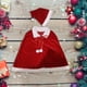 thumbnail image 3 of Capa de Navidad Bolas de felpa con cordones Mantón con sombrero Capa Rojo Vestido de lujo Adulto para Carnaval Vacaciones Navidad, 3 of 4