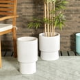 thumbnail image 2 of DecMode 17", 14"H White Magnesium Oxide Planter (2 Count), 2 of 9