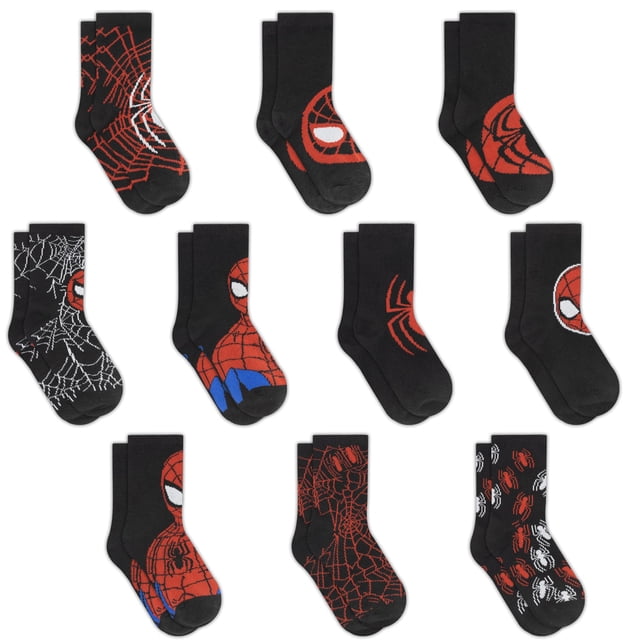 Medias Marvel Spider-Man 10 Pares para Niño, Diseños Infantiles