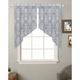 thumbnail image 2 of Blue Boho Swag Valances for Windows, Vintage Mexican Ethnic Floral Southwestern Rod Pocket Sheer Valances for Small Windows, Swag Toppers Light Filtering for Kitchen Living Room 2 Panels 36''x36'', 2 of 6