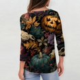 thumbnail image 7 of Halloween Shirts Women Plus Size Funny 3/4 Sleeve Tops Spooky Pumpkin Printed T Shirts Horror Round Neck Pullover Holiday Three Quarter Length Blouses, 4XL, 7 of 7