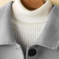 thumbnail image 6 of Wool Blend Trench Coat Womens Single Breasted Overcoat Lapel Collar Mid Long Dressy Jacket Pea Coat with Pockets (M, Gray), 6 of 6