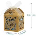 thumbnail image 3 of ZHAOCHENG Cajas cortadas con láser, 60 unidades, cajas de regalo de agradecimiento, cajas de recuerdo para bodas, cajas de dulces de encaje (doradas, 60), 3 of 5