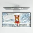 thumbnail image 4 of Playful Basenji Welcomes Winter Snowy Day with Cardinal Bird Desk Mat Full Keyboard Mouse Pad African Barkless Dog Lover Large Mousepad - 2017, 4 of 5