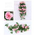thumbnail image 3 of 2 piezas de guirnalda de rosas artificiales decorativas de 37,4 pulgadas, 3 of 4