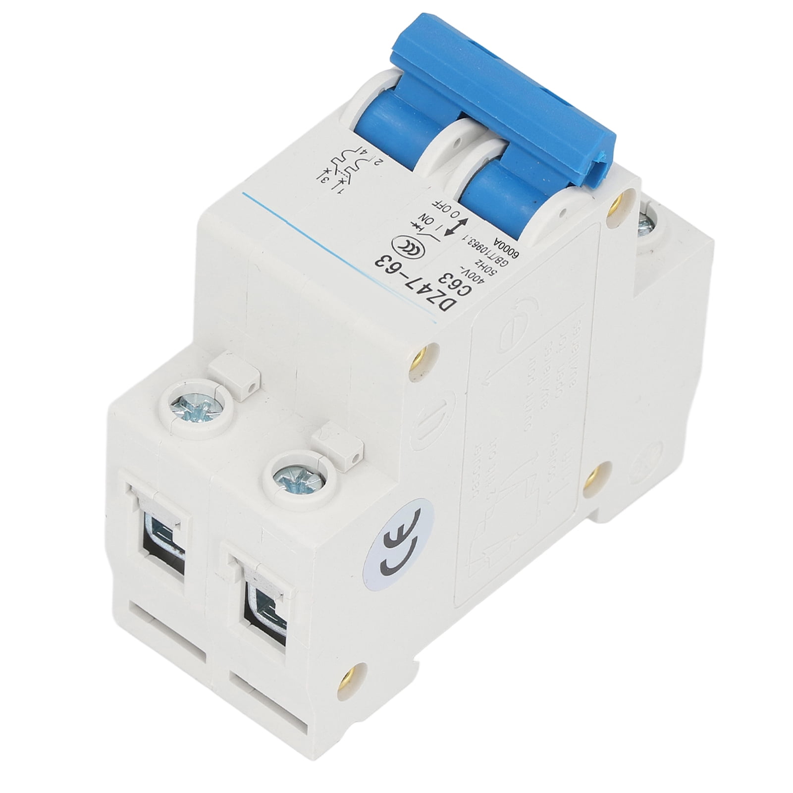 DIN Rail Mount Circuit Breaker, 400V 2P Circuit Breaker For Office Buildings