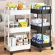 thumbnail image 3 of Mobile Storage Rack Trolley Kitchen Bathroom Bedroom Multi Storey Snacks Storage Rack with Wheels Organizer Home Accessories, 3 of 4