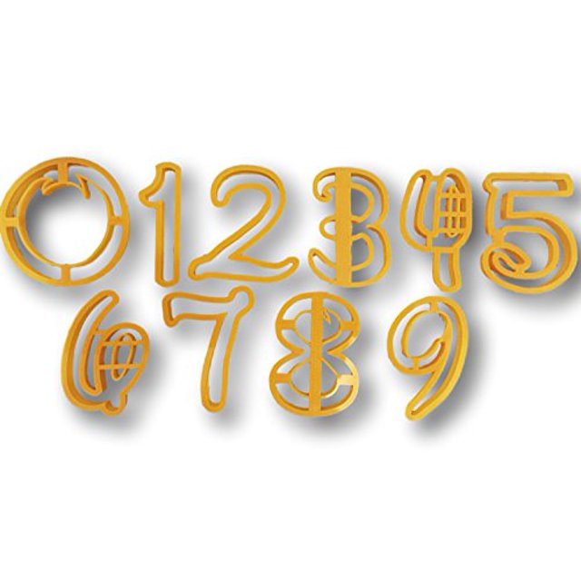 Number zero to Nine all Numbers in Comic Font Cookie Cutter Set- 10 items- Fast Shipping - Sharp Edges - Exceptional Quality