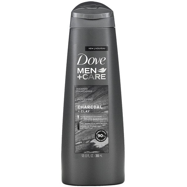 Dove, Men + Care, Shampoo, Purifying, Charcoal + Clay, 12 fl oz (355 ml