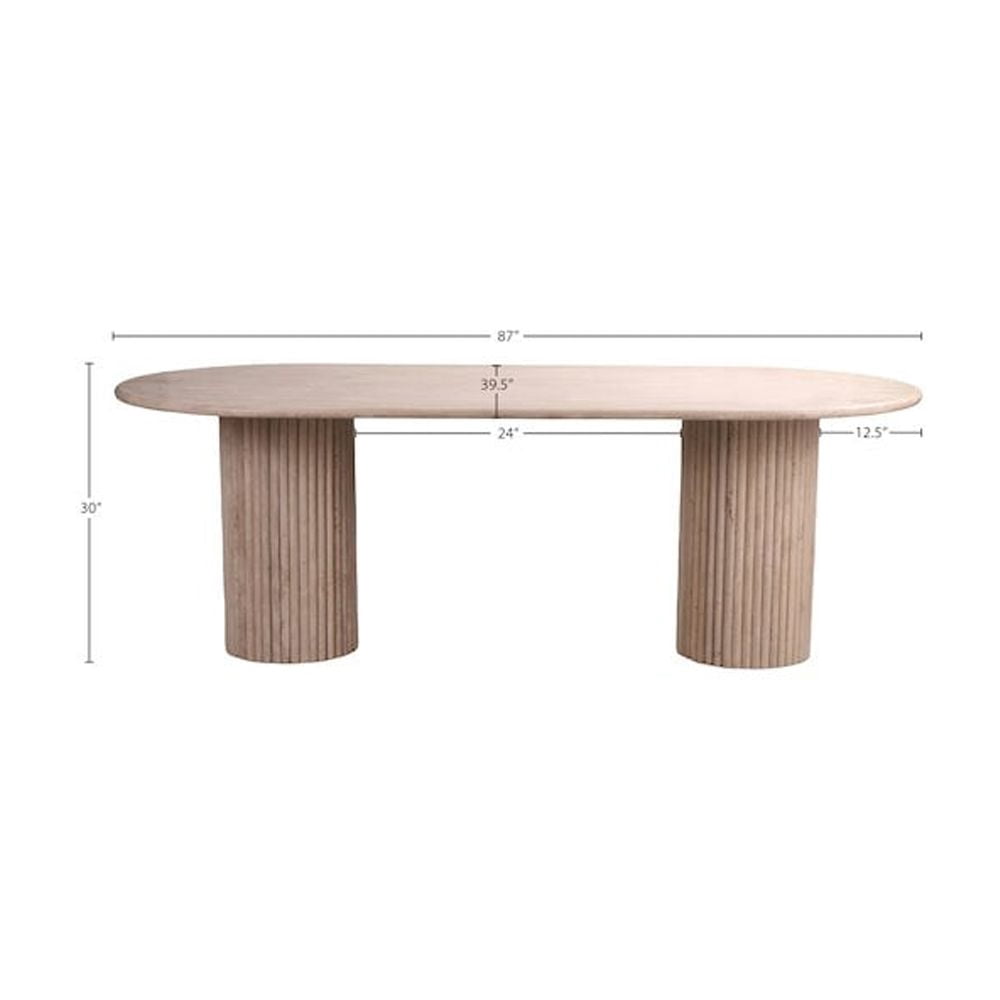 Meridian Furniture Messina Beige Travertine Dining Table