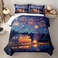 thumbnail image 2 of Catabedysis Happy Camping Twin Quilt Set,Night Camper Print Twin Coverlet Set For Boys,Multicolor,2 Pieces, 2 of 7