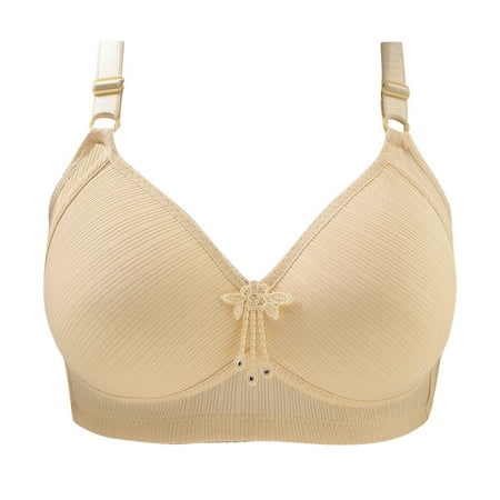 

Leodye Black and Friday Deals Plus Size Bras Clearance Woman s Lace Breathable Bra Underwear No Rims Beige 10(XL)