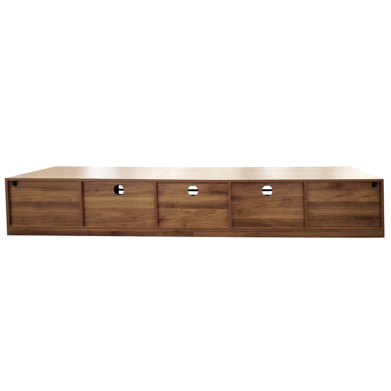 Modern TV Stand for TVs up to 90", Entertainment Center with Cable Holes, Soft-Closing Doors Media Console Cabinet