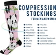 thumbnail image 4 of GZHJMY 1Pair Fashion Print Compression Socks for Women Men, Knee High Stockings for Athletic Sports,Running,Travel, 4 of 7