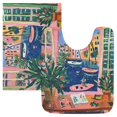thumbnail image 7 of Yayeee Bath Rugs for Bathroom Floor Set of 2 Non Slip Fluffy Soft Absorbent Mat, Green Window, 7 of 7