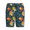 thumbnail image 4 of Naloa Blue Floral Men's Short Pajama Pants, Lounge Comfort Shorts with Elasticized Waistband and Side Pockets - Large, 4 of 9