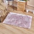 thumbnail image 2 of Snugtown Super Soft Dusty Rose Faux Fur Area Rugs, Fuzzy Fluffy Rectangle Carpet, Shaggy Furry Floor Mat for Nursery Rugs Living Room Bedroom Bedside, 2 x 3 Feet, 2 of 4
