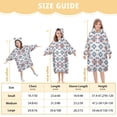 thumbnail image 4 of FORMRS Wearable Blanket Hoodie with Sleeves for Kids Cozy Flannel Sweatshirt, Navy Blossom Mosaic, 4 of 7