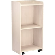 AdirOffice White Wood Mobile Presentation Lectern Stand with Shelves with Black Cover