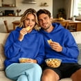 thumbnail image 4 of DHFJKG Womens Mens Hoodies With Large Pockets Long Sleeve Sweatshirt Solid Color Loose Pullover Tops, 4 of 7
