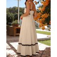 thumbnail image 4 of Alsol Lamesa Summer Dresses for Women Casual Smocked Sleeveless Boho Spaghetti Strap Party Beach Wedding Guest Dresses Cami Midi Dresses Beige,XL, 4 of 5