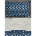 thumbnail image 3 of Indigo Comforter & Sham Bedding Set, Modern Design Floral Image Leaves Rose Petals Inspired Design Art Print, 3 pcs Duvet Set Microfiber Filling Quilt, 5 Sizes, Navy Blue and White, by Ambesonne, 3 of 4