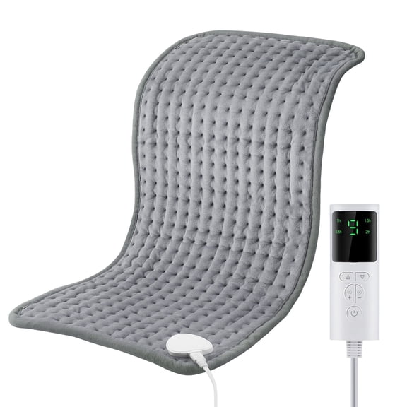 Electric Heating Pad for Back, Neck, Abdomen, Moist Heated Pad for Shoulder, Knee, Hot Pad for Arms and Legs, Dry&Moist Heat & Auto Shut Off,Gifts for Women Men(Gray, 12''×24')