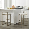 thumbnail image 4 of Crosley Furniture Harlowe Modern Velvet/Steel Bar Stools, Creme (Set of 2), 4 of 7