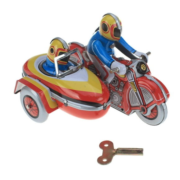 segolike VINTAGE TIN TOY WIND UP Motorcycle MOTOR BIKE & SIDE CAR Collectable